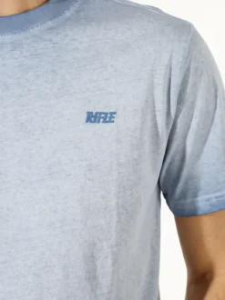 Rifle T-shirt girocollo da uomo in cotone con logo - cielo