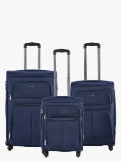 R.Leone Set di valigia 3 pezzi semirigide a 4 ruote - blu scuro