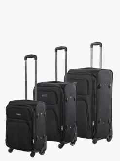R.Leone Set di valigia 3 pezzi semirigide a 4 ruote - nero