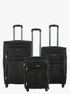 R.Leone Set di valigia 3 pezzi semirigide a 4 ruote - nero