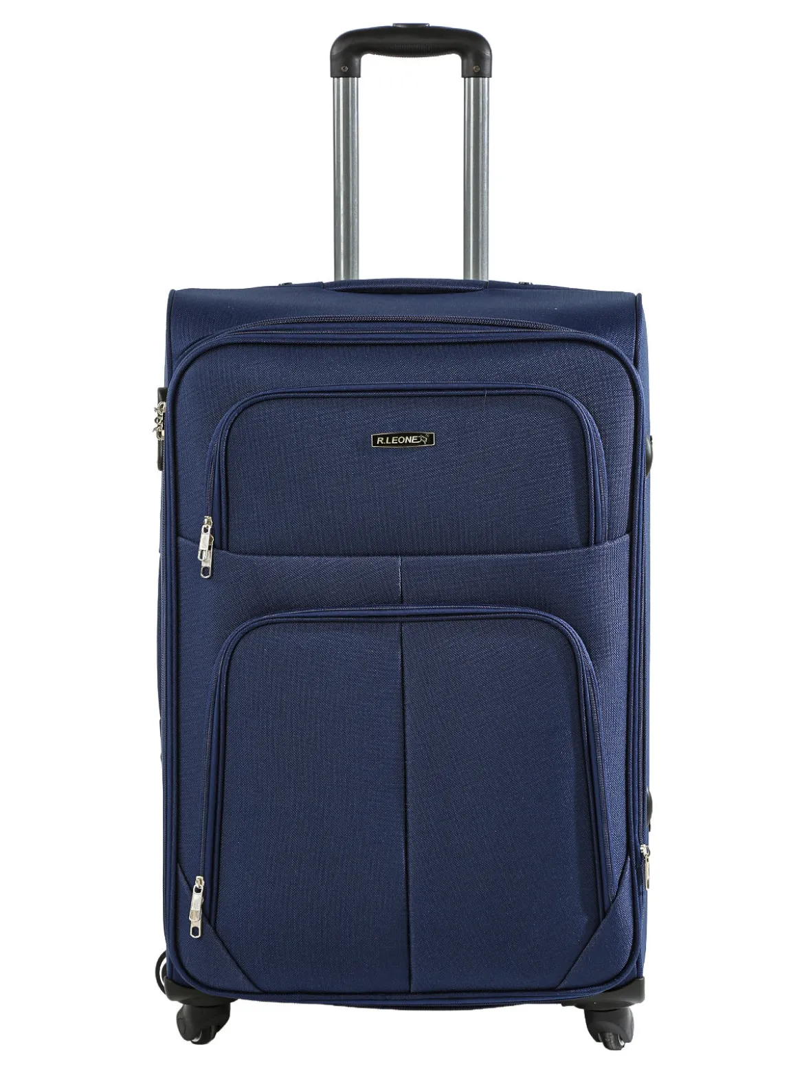 R.Leone Valigia grande 4 ruote semirigida in tessuto - blu scuro