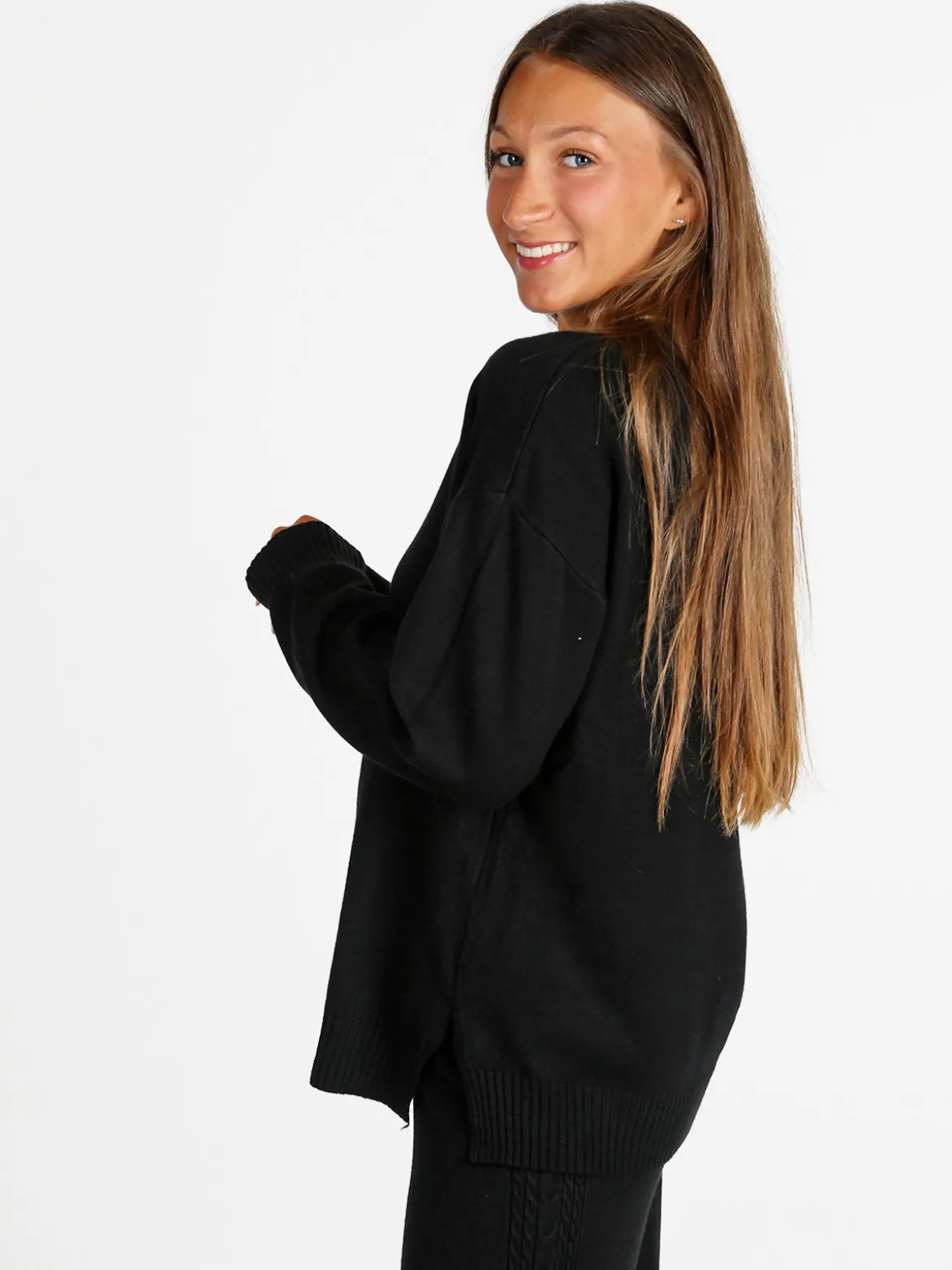 Rossamiss Pullover donna oversize in maglia - nero
