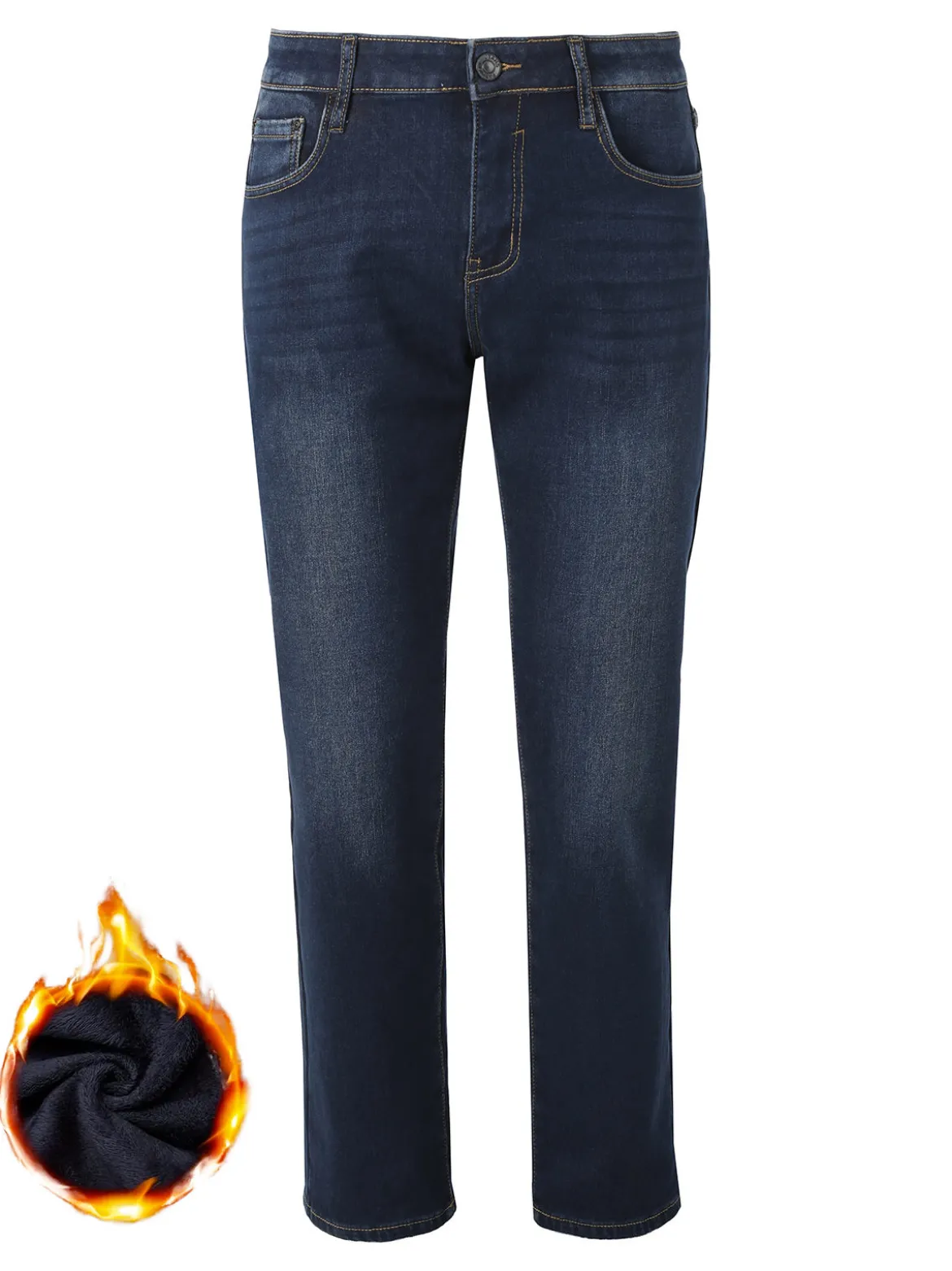 Ross Kemp Jeans da uomo a vita bassa con interno felpato - jeans