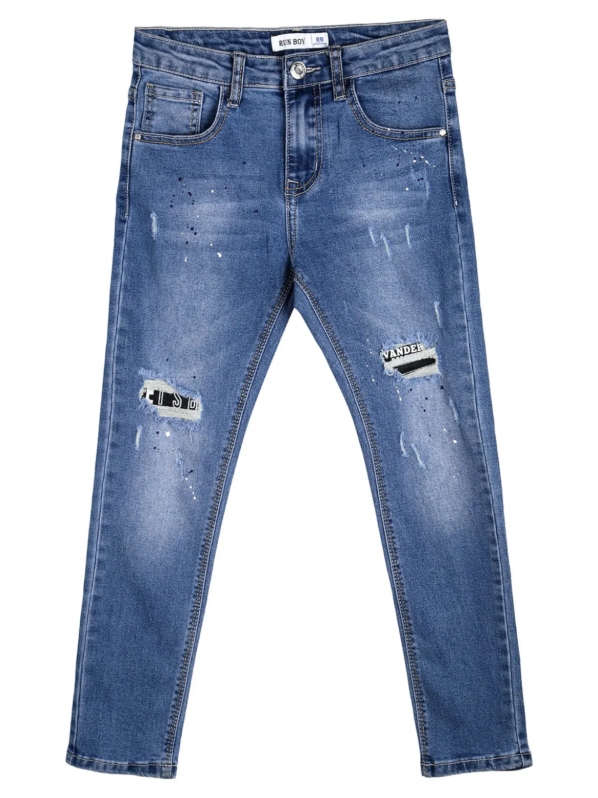 Run Boy Jeans skinny da bambino con strappi - jeans