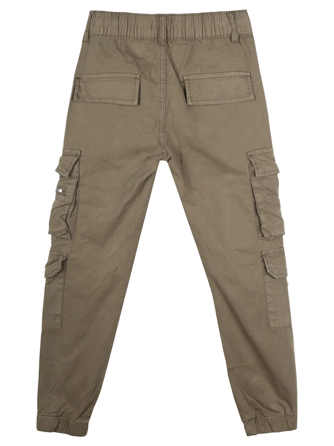 Run Boy Pantaloni cargo da ragazzo in cotone con coulisse - militare