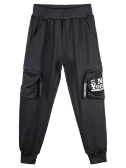 Run Boy Pantaloni da bambino cargo con polsini - blu scuro