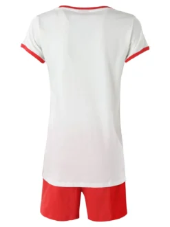 Sabor Cherry-Coke Pigiama corto da donna in cotone con stampe - bianco