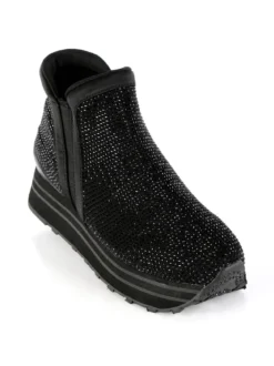 Saralòpez Sneakers alte da donna con strass