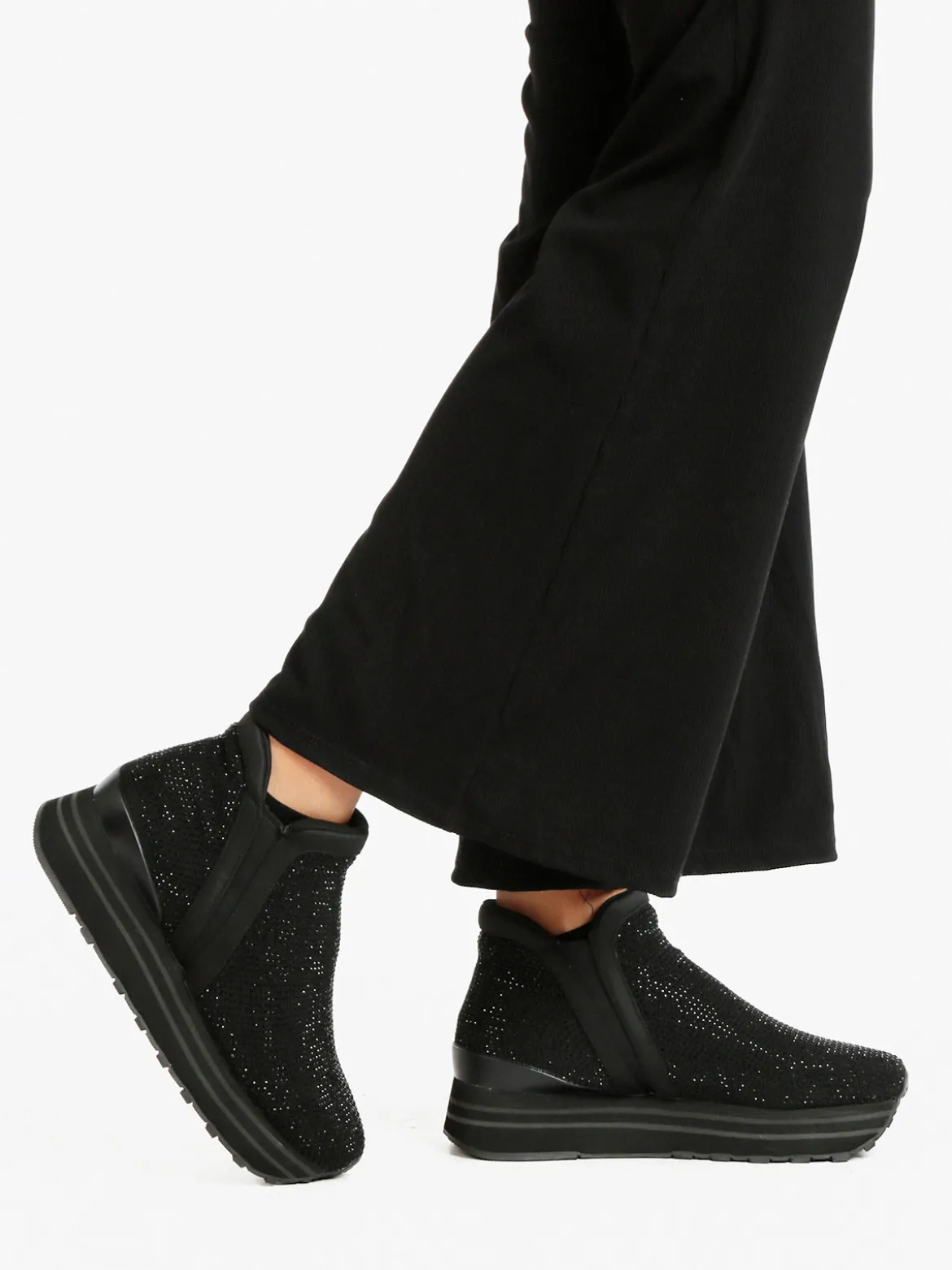 Saralòpez Sneakers alte da donna con strass