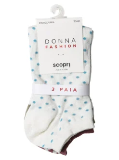 Scopri Confezione da 3 paia di calze corte donna in filo di scozia