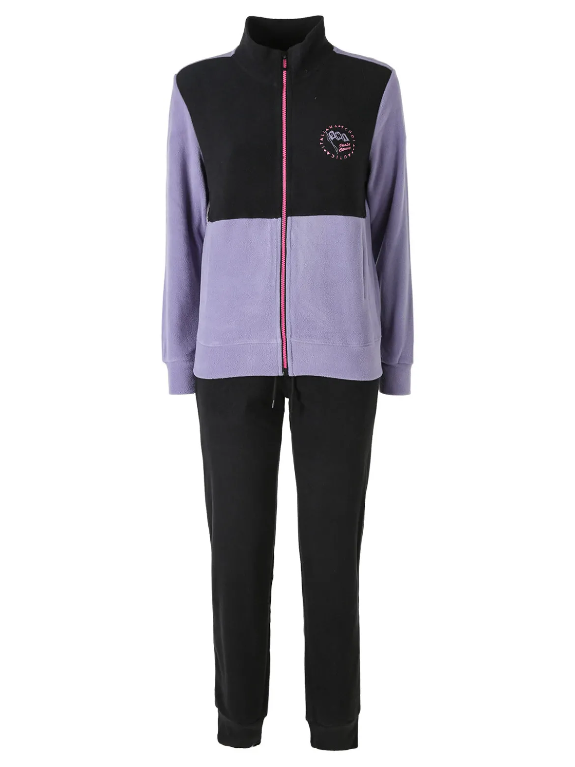 Scuola Nautica Italiana Completo tuta da donna in pile full zip - lilla