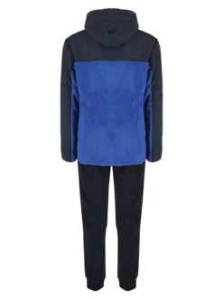 Scuola Nautica Italiana Completo tuta da uomo in pile con cappuccio e zip - blu
