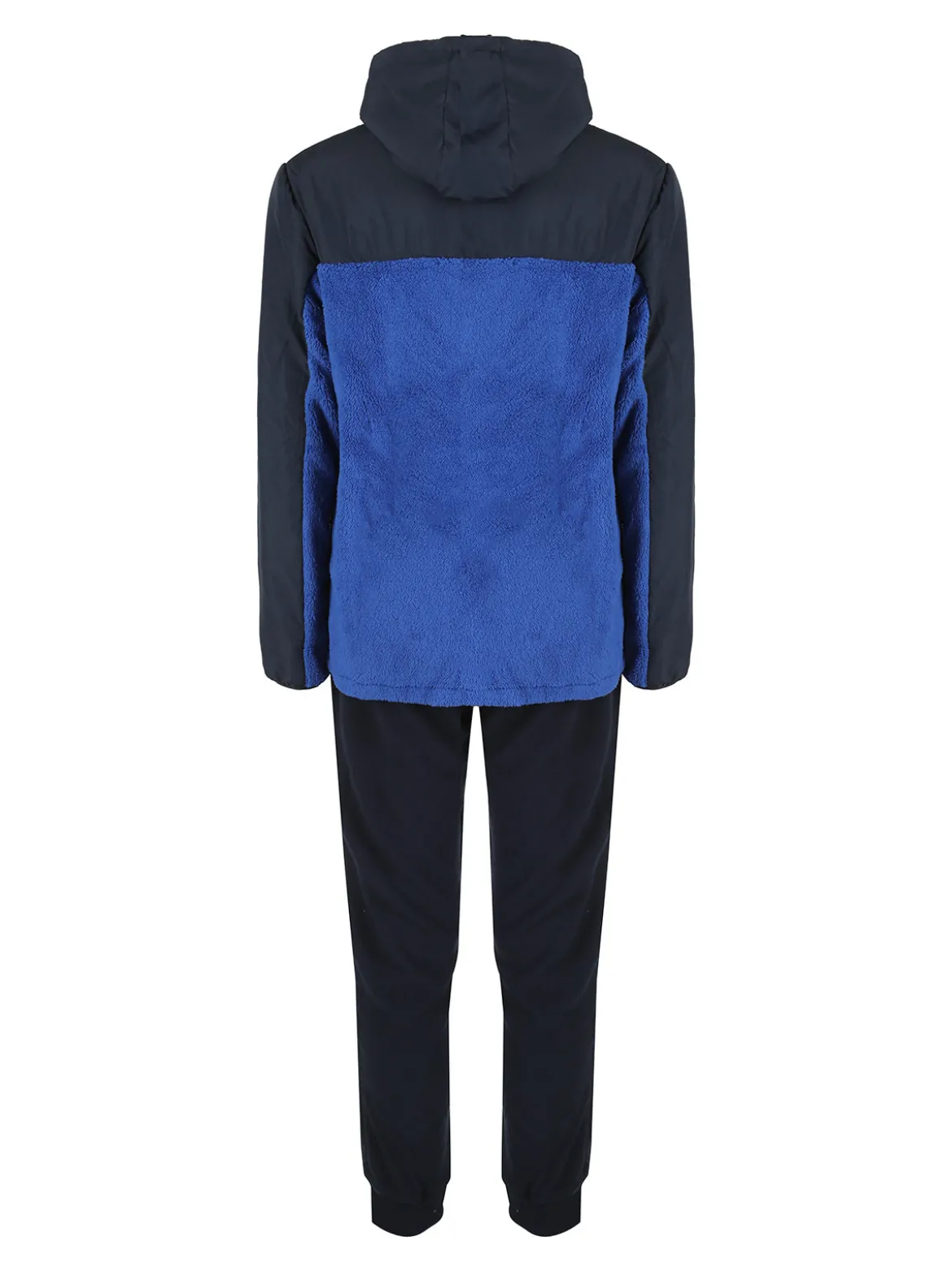 Scuola Nautica Italiana Completo tuta da uomo in pile con cappuccio e zip - blu