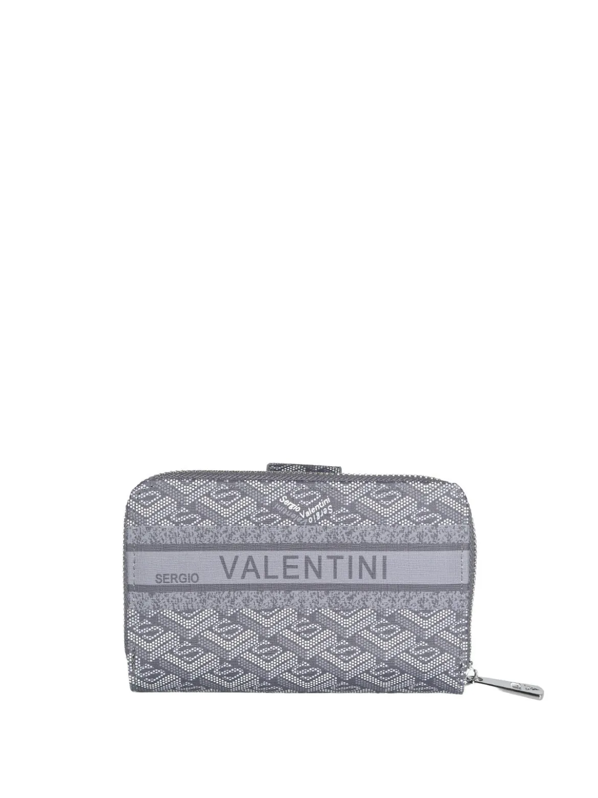 Sergio Valentini Portafoglio donna con bottone e zip - grigio scuro