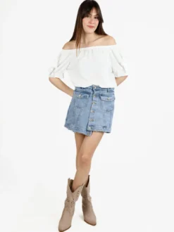 Sexy Sense Pantagonna in jeans con bottoni