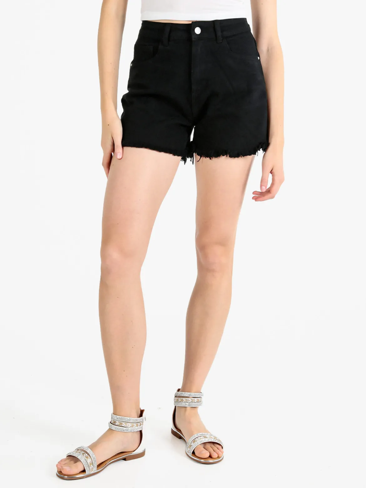 Sexy Sense Shorts donna sfrangiati a vita alta