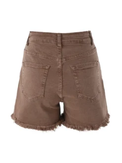 Sexy Sense Shorts donna sfrangiati a vita alta - marrone