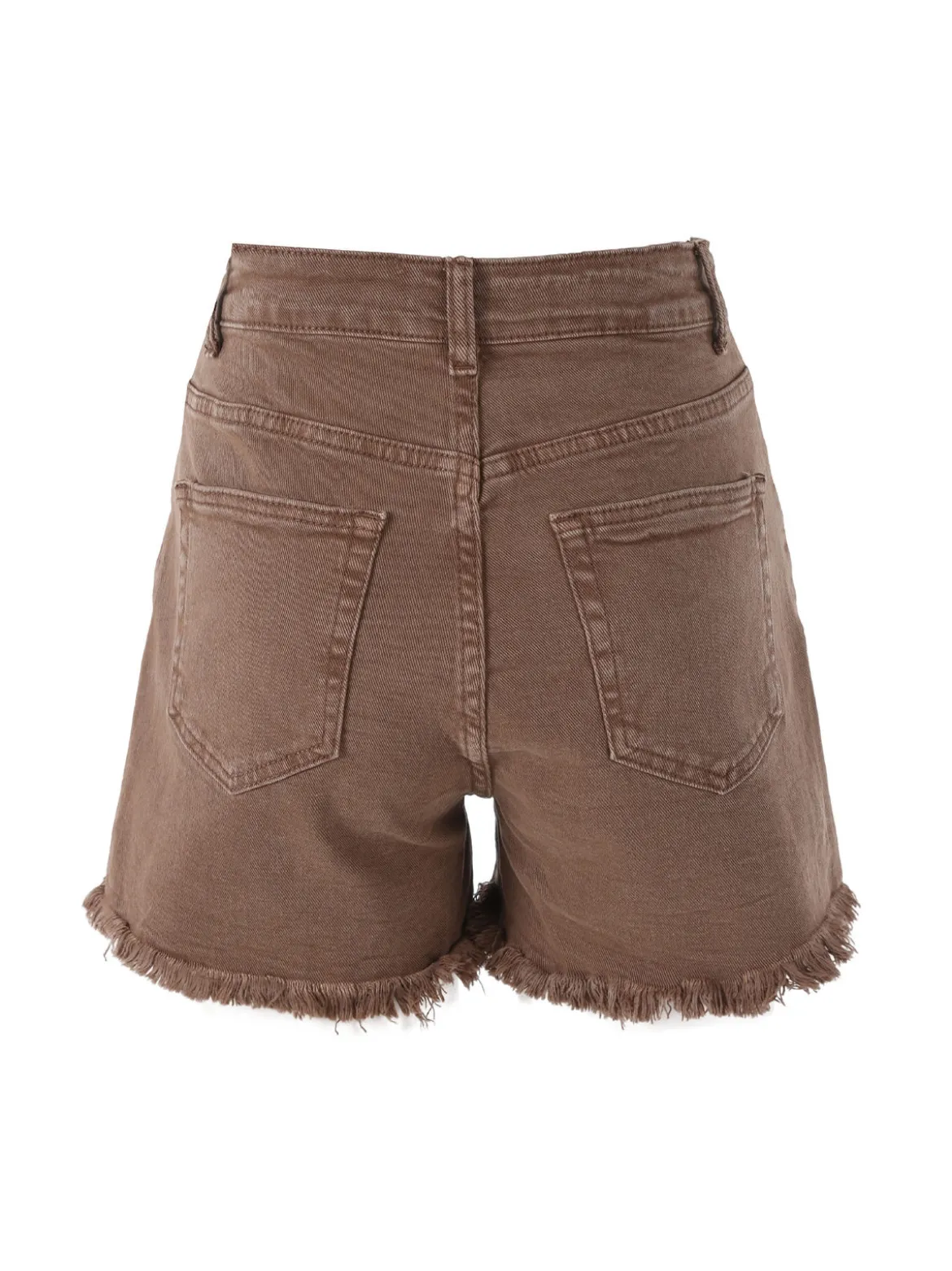 Sexy Sense Shorts donna sfrangiati a vita alta - marrone