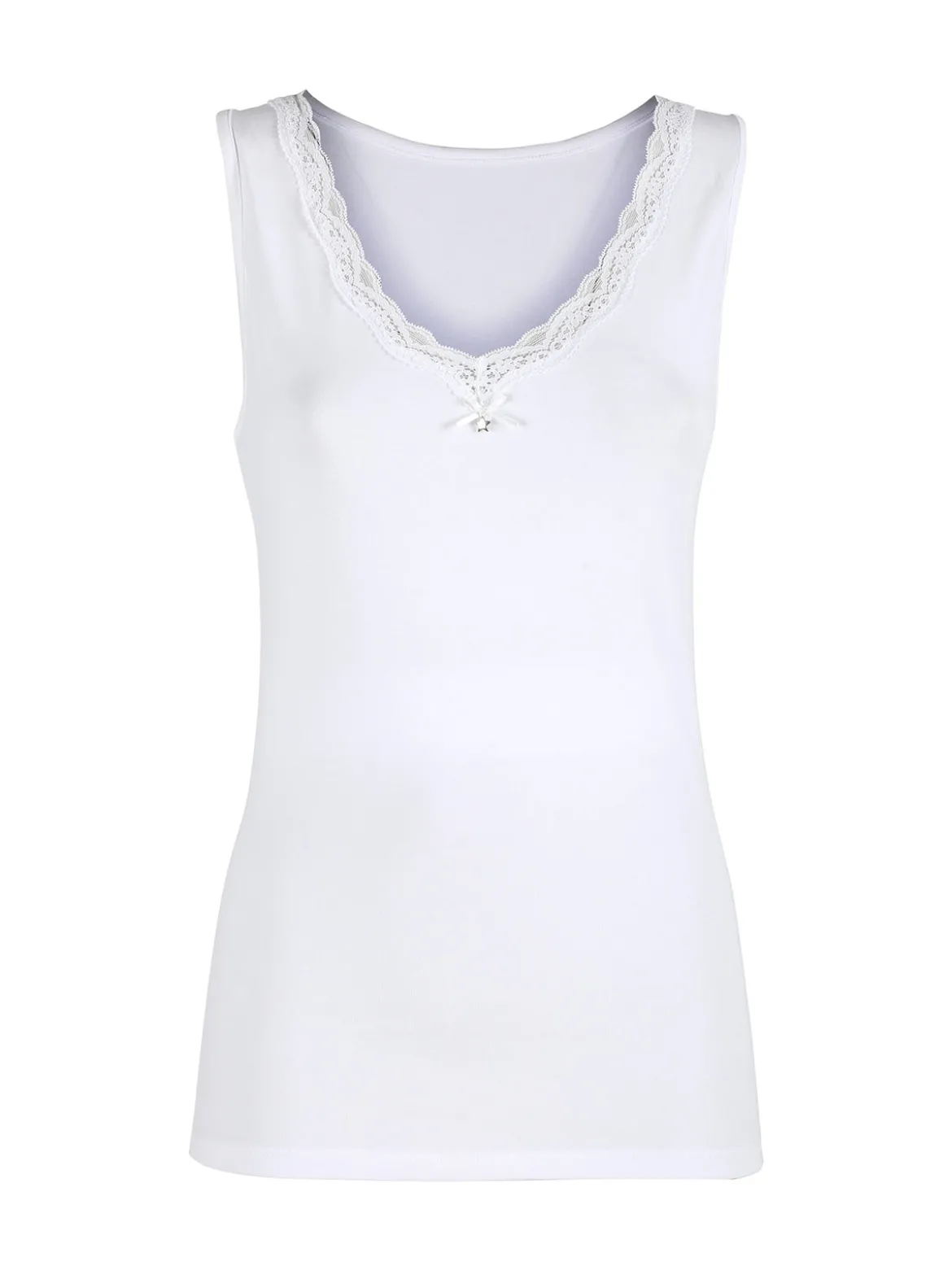 Sielei 1436 Canotta donna spalla larga in cotone bio