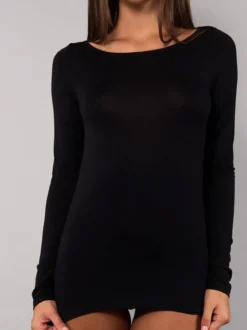 Sielei Maglia donna a maniche lunghe con scollo a barca