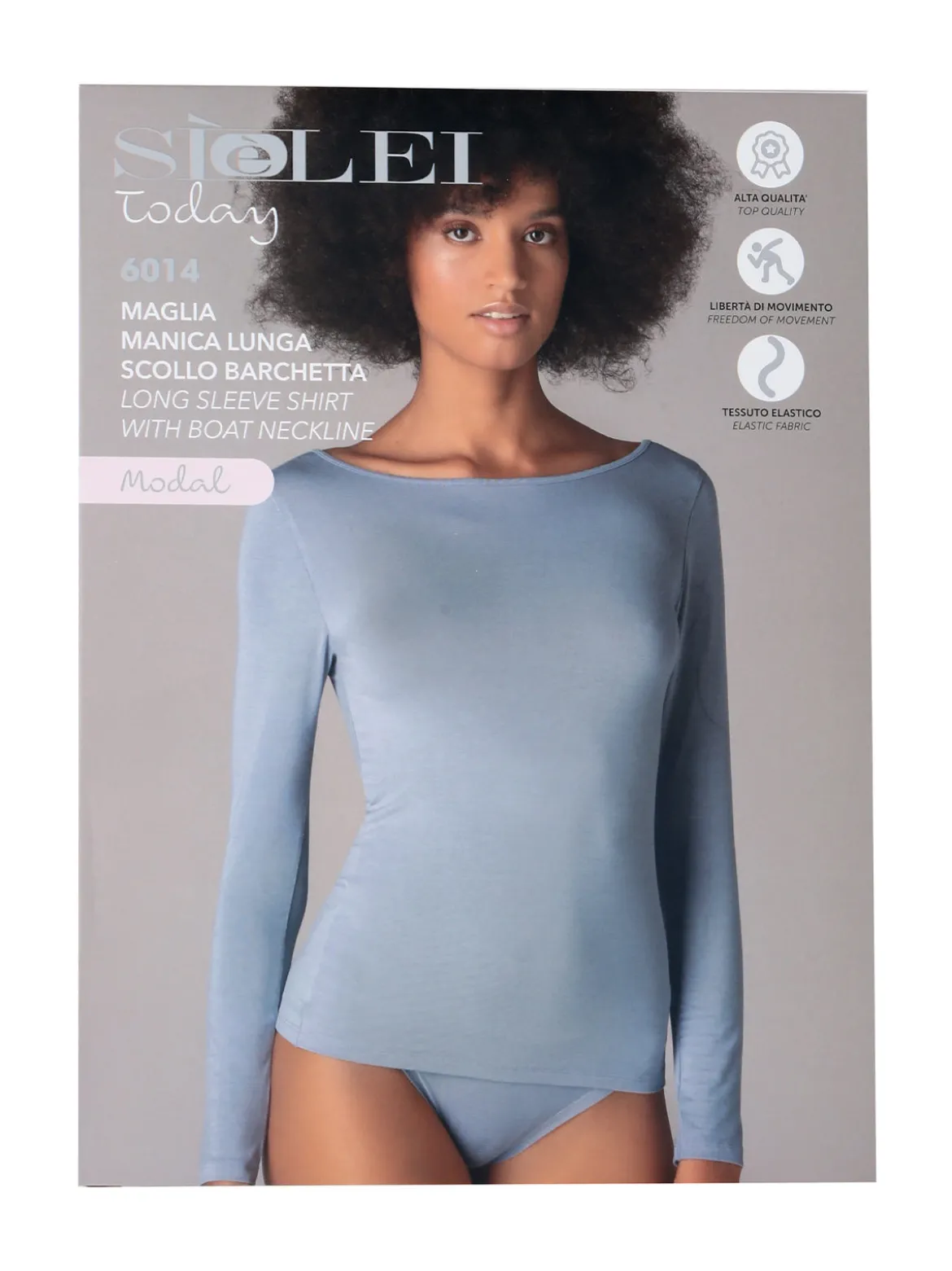 Sielei Maglia donna a maniche lunghe con scollo a barca