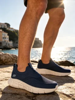 Skechers BOBS B FLEX Sneakers uomo silp on - blu scuro