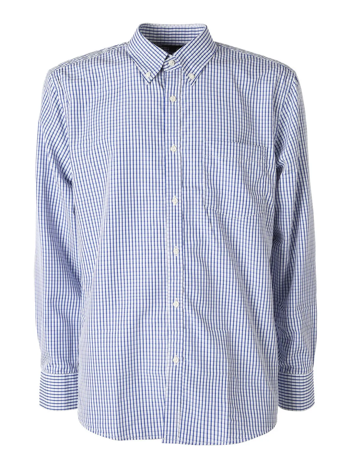 Sky Camicia a quadretti da uomo con maniche lunghe - blu