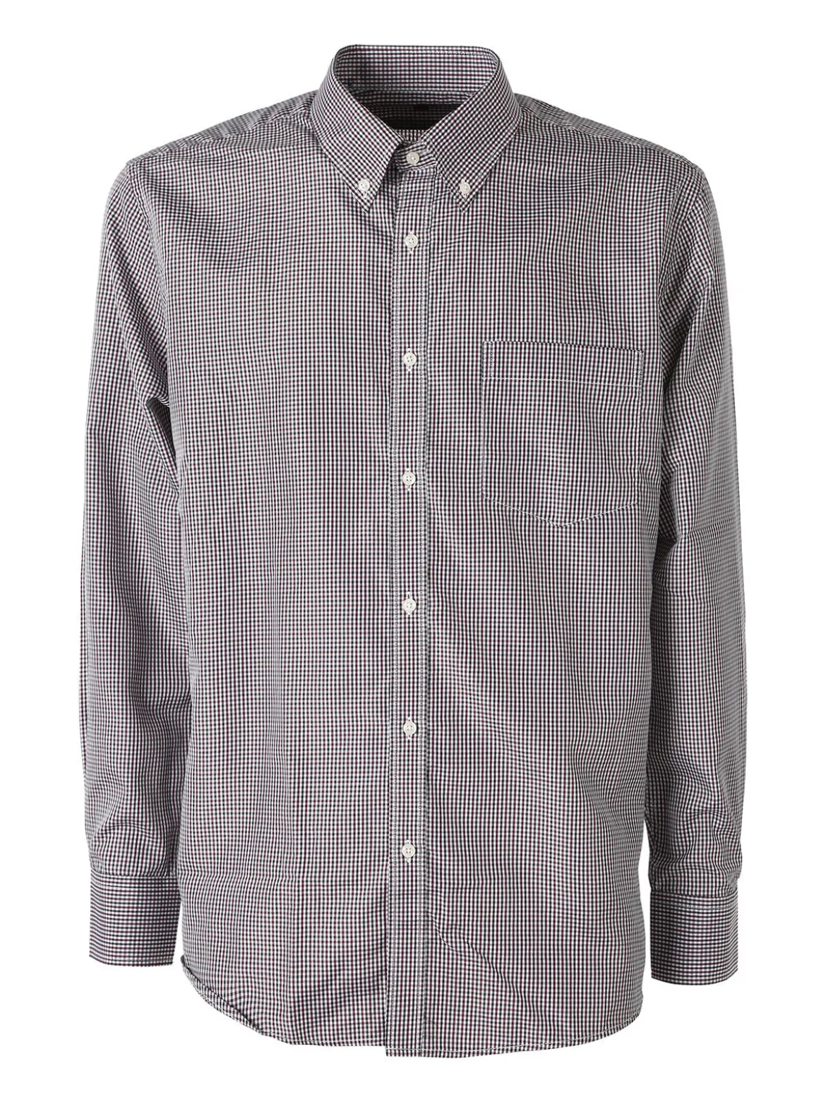 Sky Camicia a quadretti da uomo con maniche lunghe - bodeaux