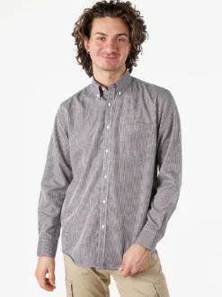 Sky Camicia a quadretti da uomo con maniche lunghe - bodeaux