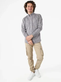 Sky Camicia a quadretti da uomo con maniche lunghe - bodeaux