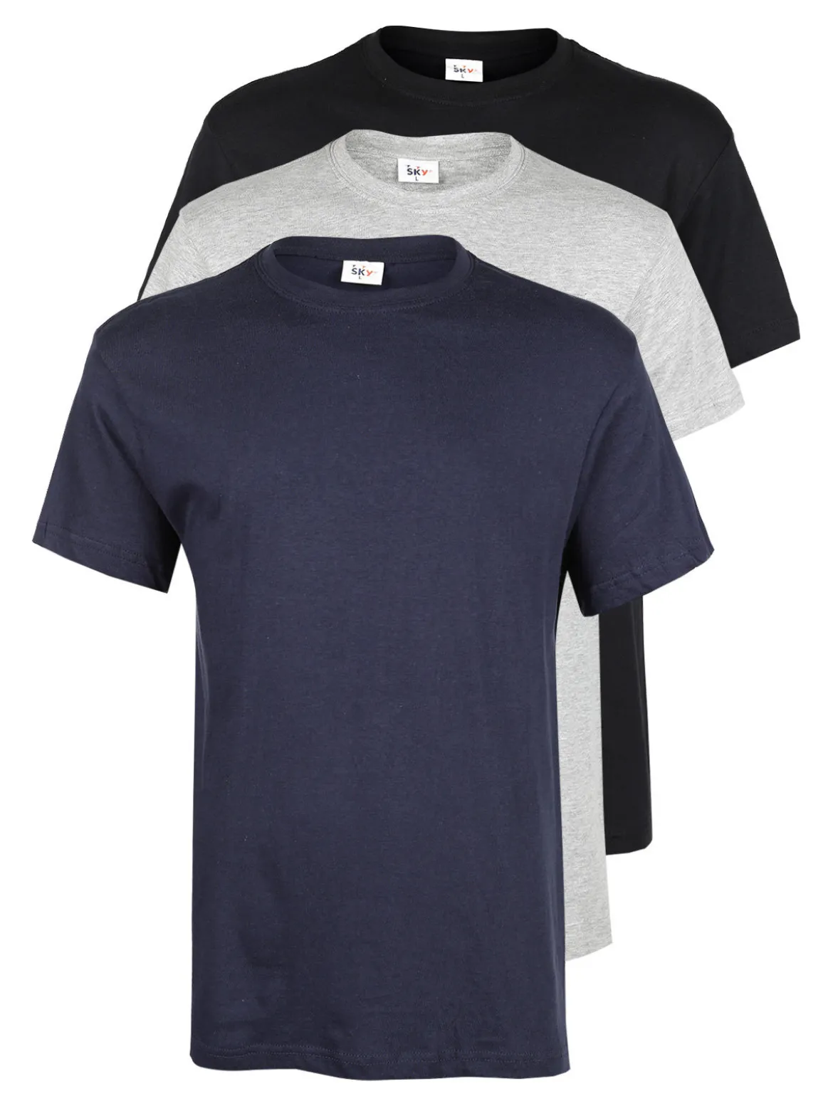 Sky T-shirt intima uomo in cotone. Confezione da 3 pezzi