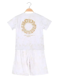 Small Gang Completo corto da bambino con t-shirt e bermuda - beige