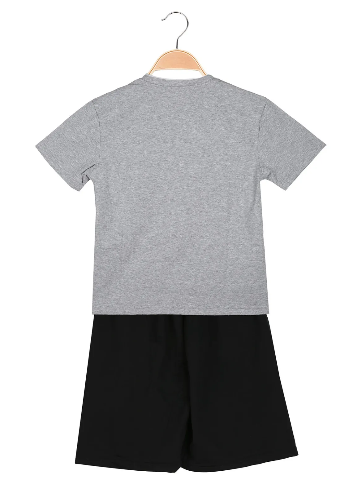 Small Gang Completo corto da bambino in cotone con t-shirt e bermuda - grigio