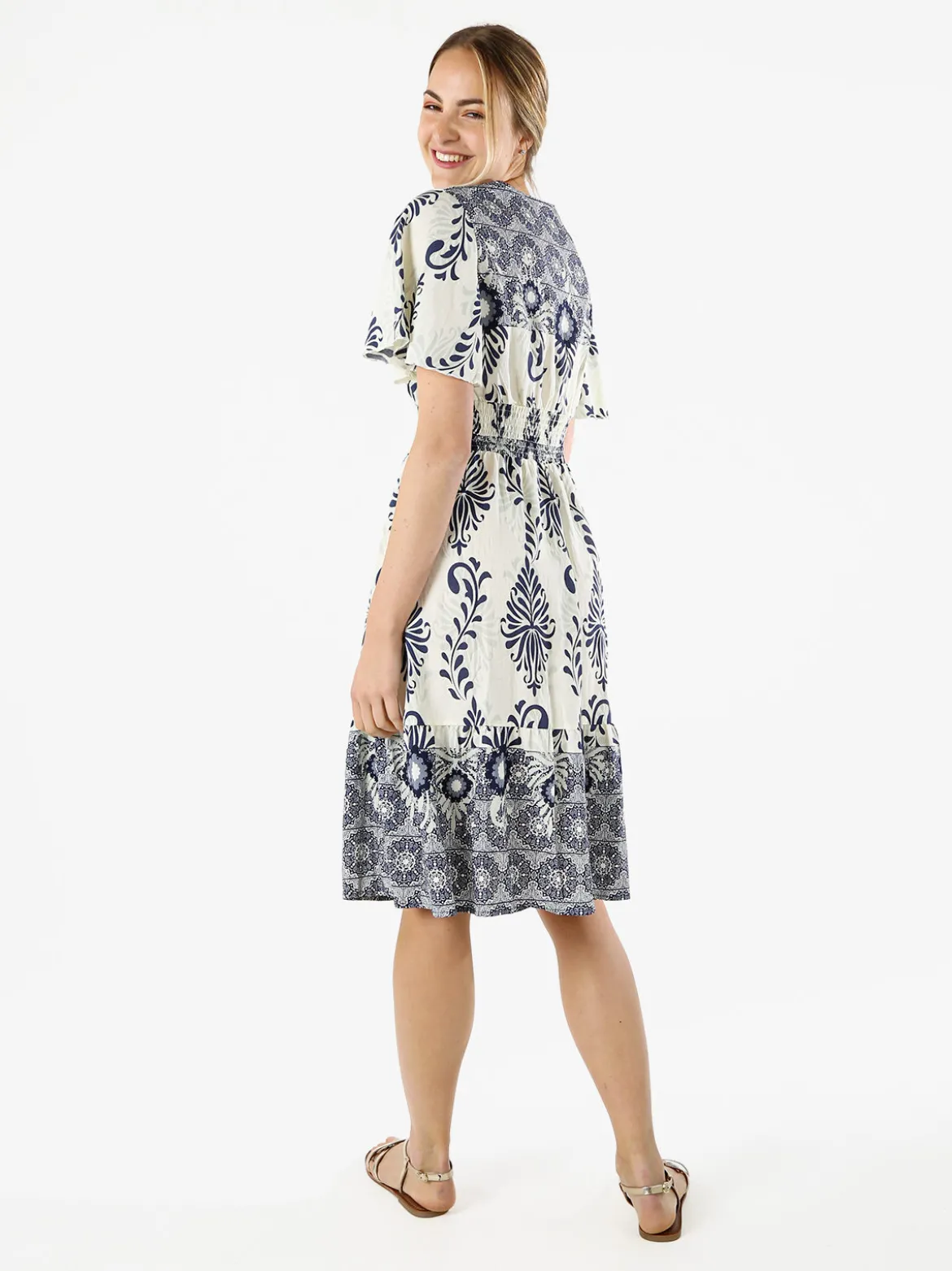 Solada Abito donna a maniche corte con scollo V - blu scuro