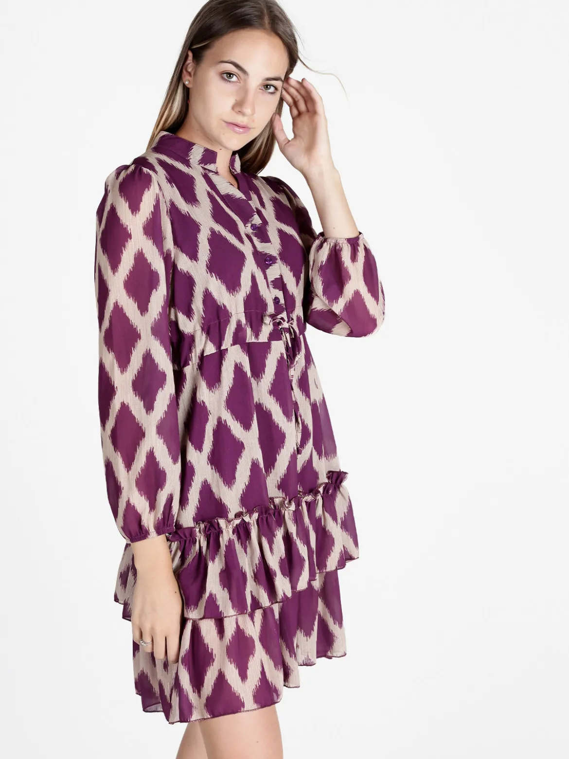 Solada Abito donna a maniche lunghe con scollo a camicia