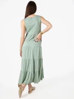 Solada Abito lungo da donna in cotone senza maniche - pistacchio