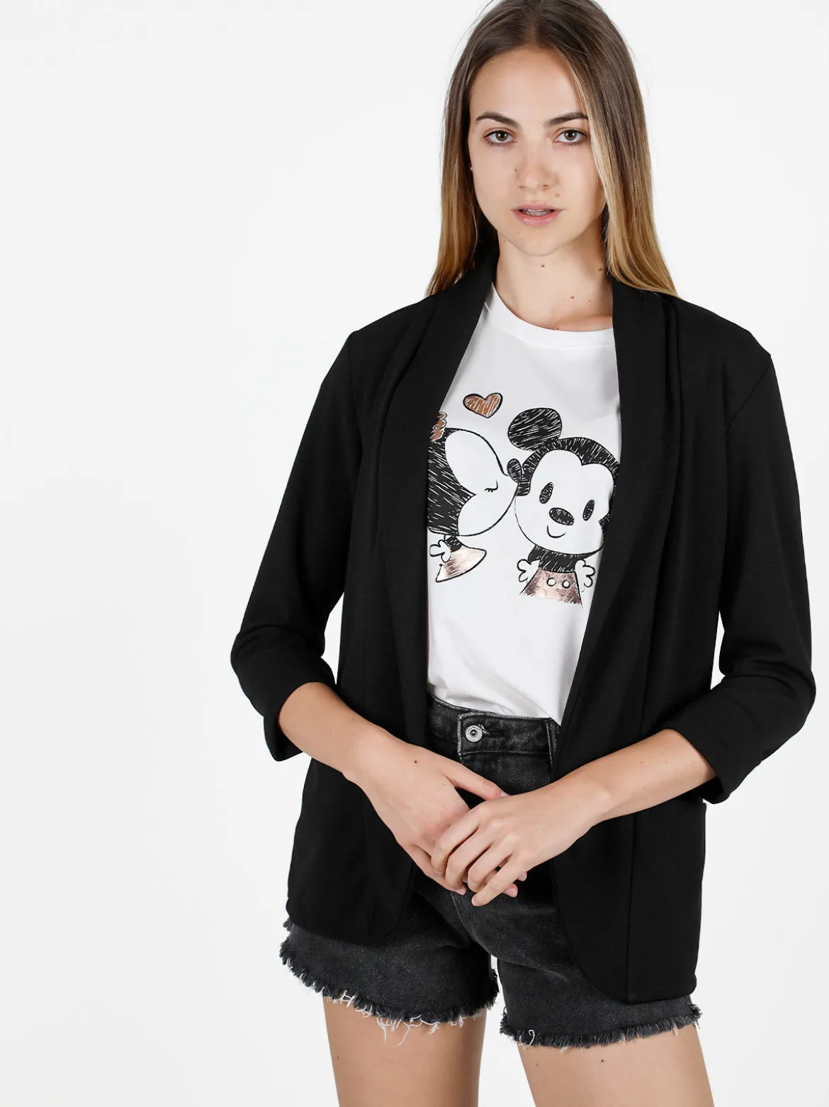 Solada Blazer donna aperto con maniche a 3/4