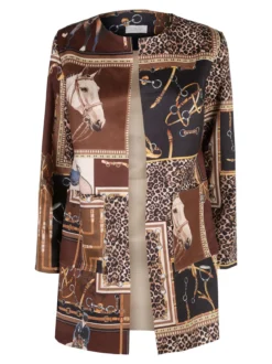 Solada Blazer donna aperto con stampe - marrone