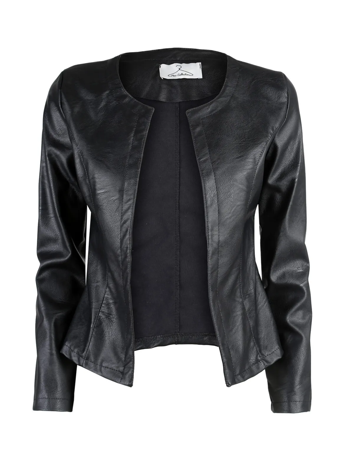 Solada Blazer donna aperto in ecopelle - nero