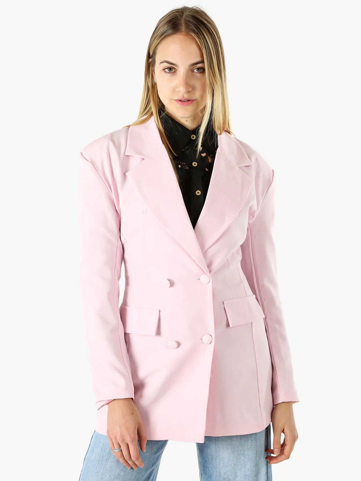 Solada Blazer donna elegante a doppiopetto - rosa