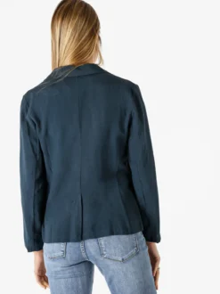 Solada Blazer donna in misto lino con bottone - blu scuro