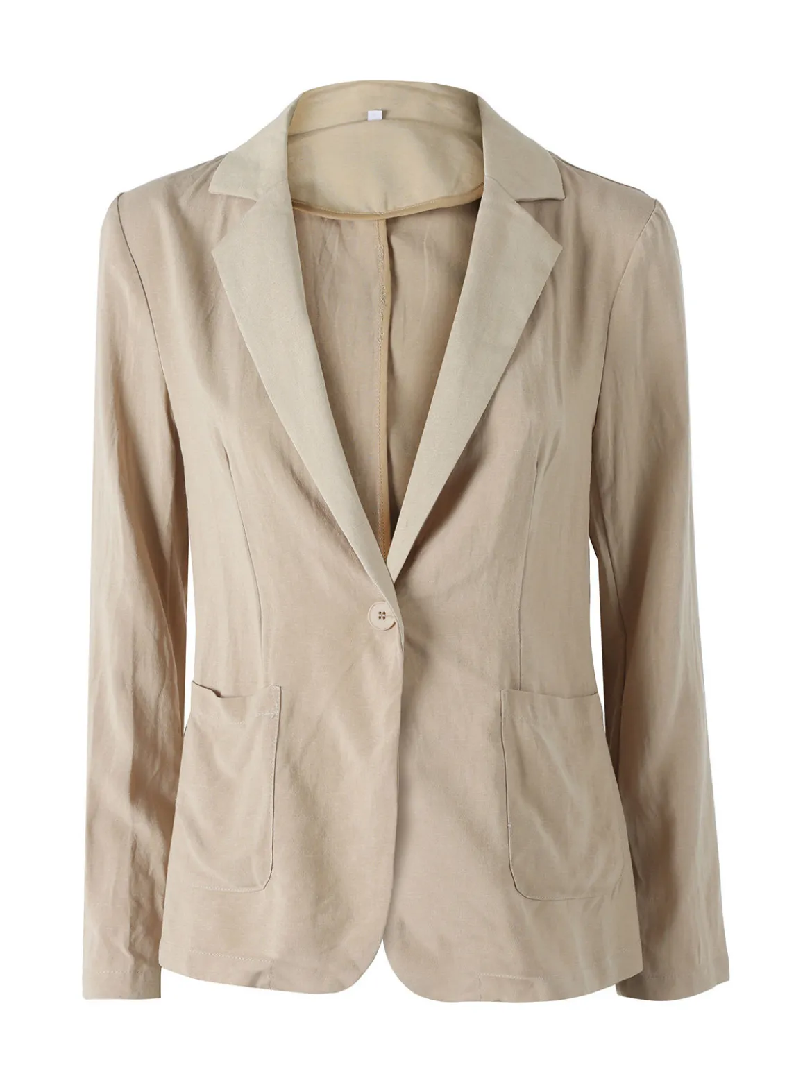Solada Blazer donna in misto lino con bottone - khaki
