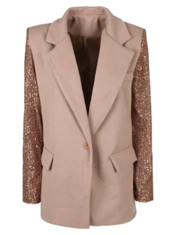 Solada Blazer donna oversize con maniche di paillettes