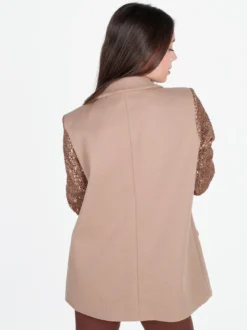 Solada Blazer donna oversize con maniche di paillettes