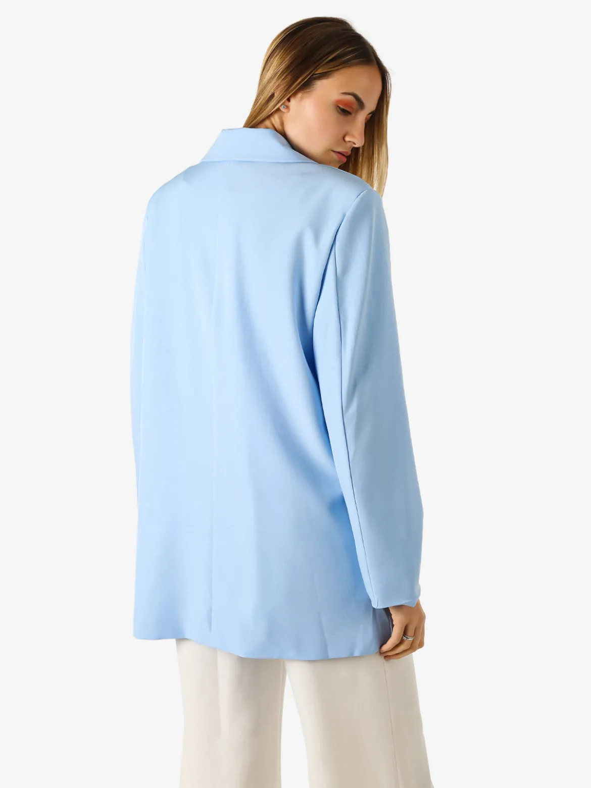 Solada Blazer oversize da donna con chiusura a doppiopetto - azzurro