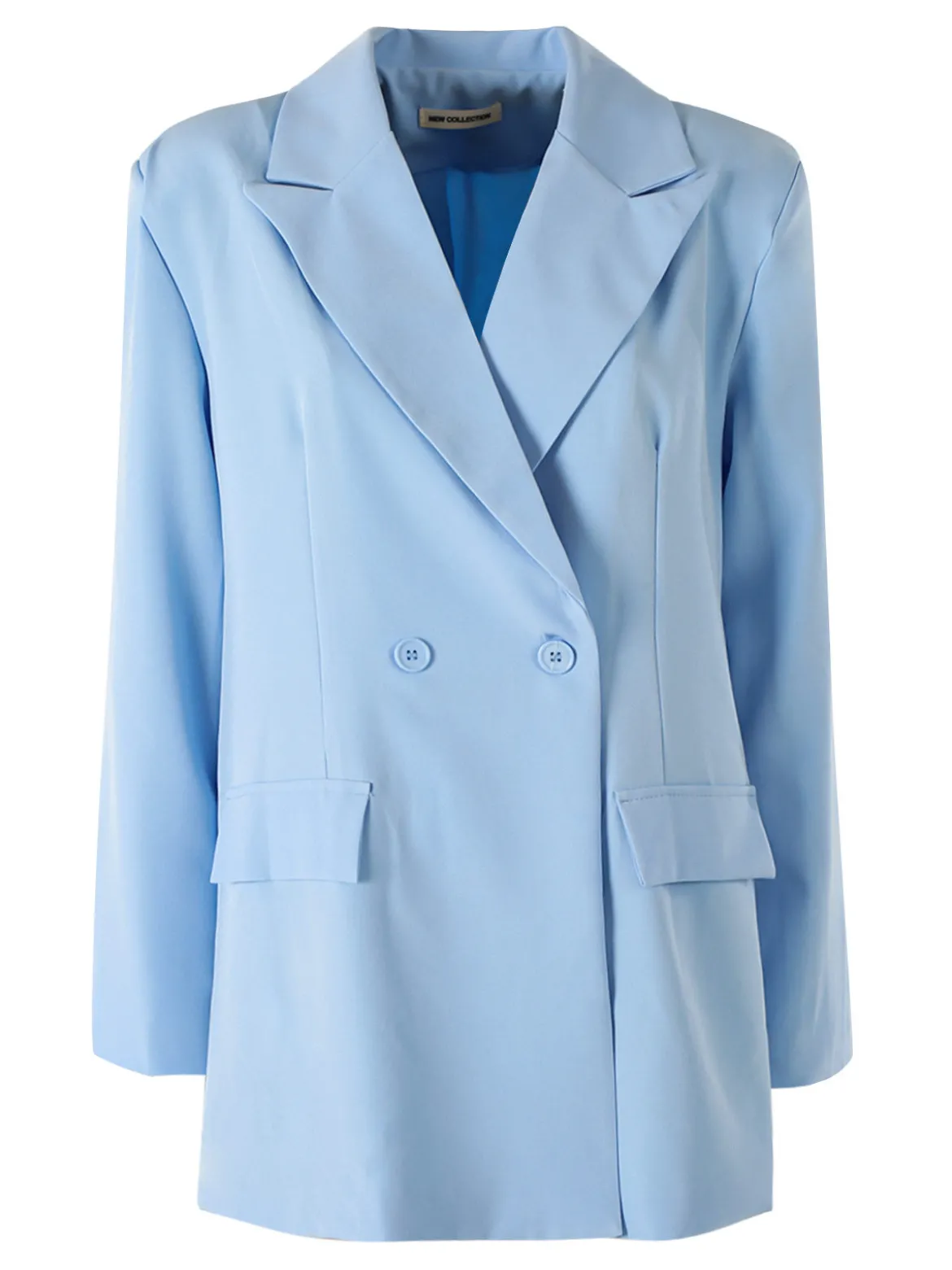 Solada Blazer oversize da donna con chiusura a doppiopetto - azzurro