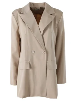 Solada Blazer oversize da donna con chiusura a doppiopetto - beige