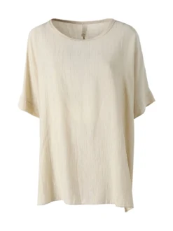 Solada Blusa da donna a maniche corte a pipistrello - beige