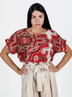 Solada Blusa donna a fantasia in cotone