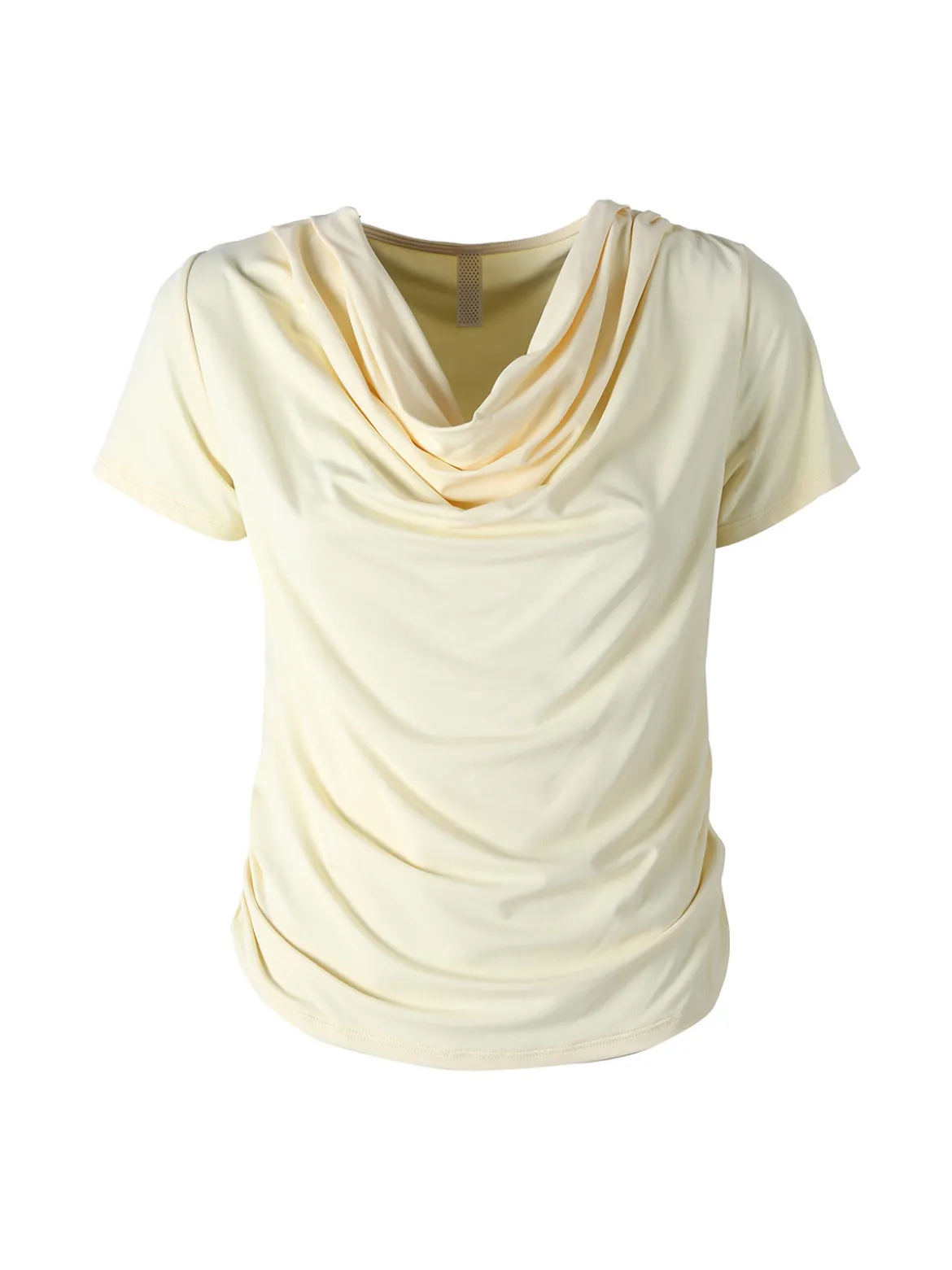 Solada Blusa donna a maniche corte con scollo a cascata - giallo